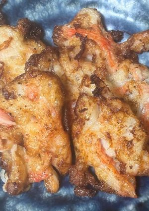 長芋とカニかまのふわふわの落とし焼き😋-レシピのメイン写真