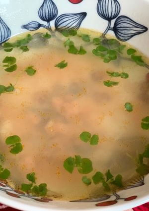 鮭とベビーリーフの上湯スープ-レシピのメイン写真