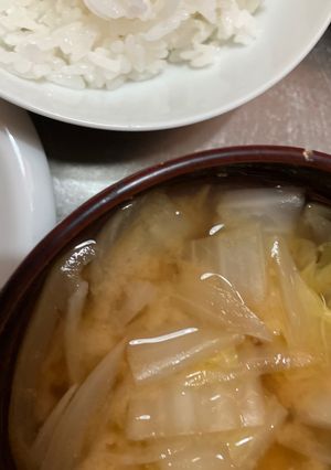 玉ねぎと白菜のお味噌汁-レシピのメイン写真