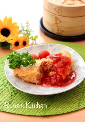 蒸篭でおひとり様オムライス-レシピのメイン写真
