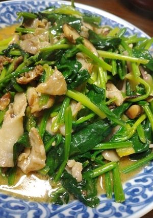 ほうれんそうと豚の面身の中華炒め-レシピのメイン写真