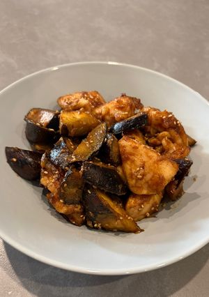 鶏むね肉とナスの甘辛炒め-レシピのメイン写真