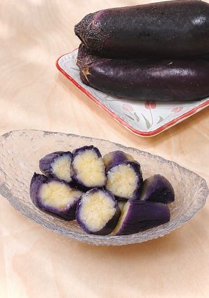 油不使用　レンジで色落ちしない蒸し茄子-レシピのメイン写真