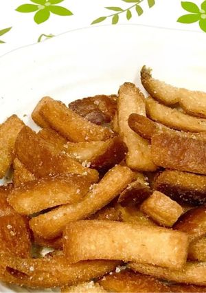簡単材料１つ。リメイク節約おやつ☆パンの耳ラスク-レシピのメイン写真