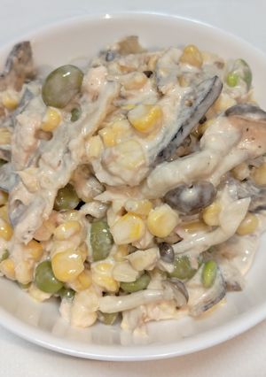 蓮根ツナしめじコーン枝豆のマヨサラダ-レシピのメイン写真
