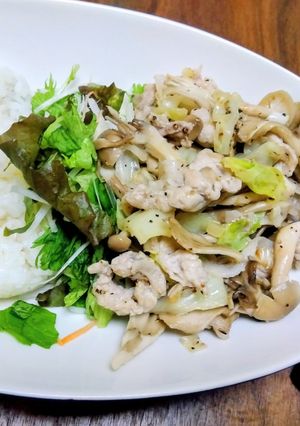 きのこと豚肉の塩ねぎ丼-レシピのメイン写真