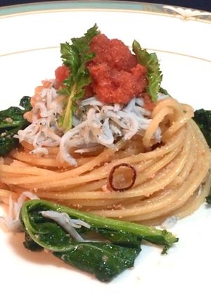 菜の花としらすの明太子パスタ-レシピのメイン写真