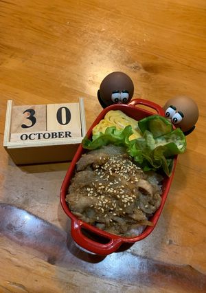 高二長女　お弁当(生姜焼き)-レシピのメイン写真