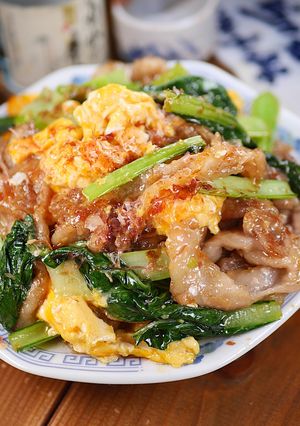 豚肉と小松菜の✨和風おかかポン酢卵炒め🍚-レシピのメイン写真