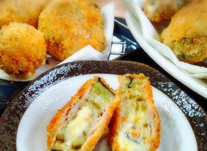 ＊なすと豚肉のチーズとろ〜り挟み揚げ＊-レシピのメイン写真