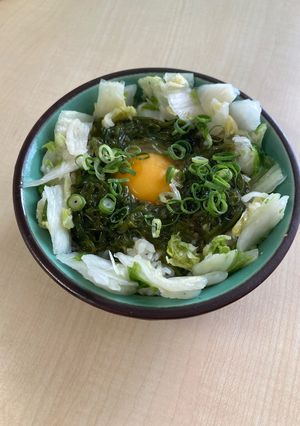 【和TKG】めかぶと白菜漬けの卵ご飯-レシピのメイン写真