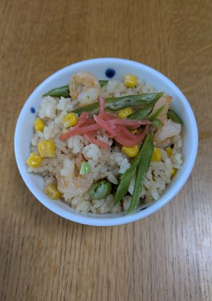 えびととうもろこしの炊きこみ-レシピのメイン写真