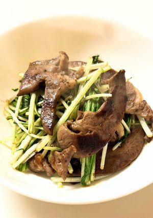 豚ハツと水菜の炒め物-レシピのメイン写真