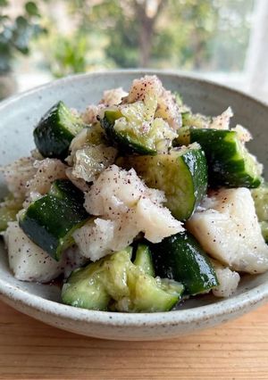 簡単副菜♪きゅうりと長芋のあえ物-レシピのメイン写真