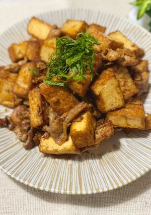 時短簡単 豚こま肉と厚揚げの味噌炒め-レシピのメイン写真