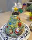 子供と一緒にクリスマスツリーケーキ