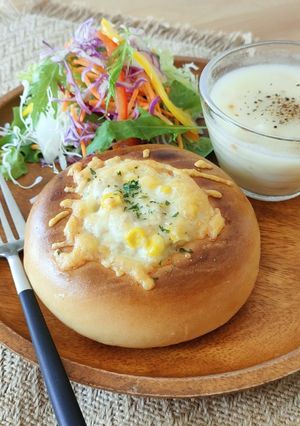 ツナマヨコーンベーグル-レシピのメイン写真