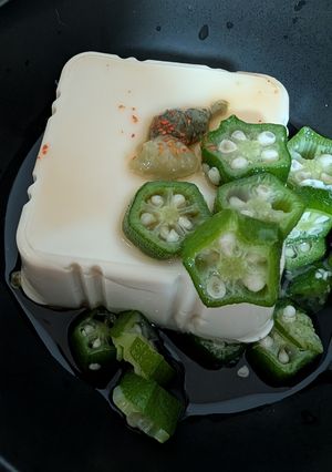 簡単★昼食！「オクラと薬味と一味の冷奴」-レシピのメイン写真