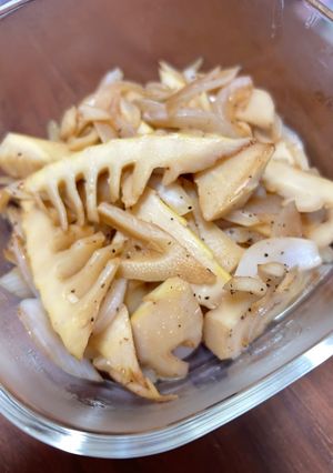 竹の子と新玉ねぎのめんつゆバター炒め-レシピのメイン写真