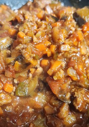お肉ゴロッ野菜たっぷりミートソース-レシピのメイン写真