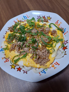余った肉そぼろで♪薄焼き玉子うどん-レシピのメイン写真