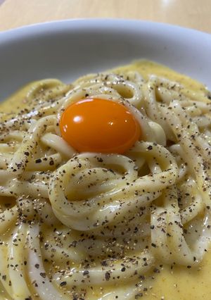 子供と作ろう！カレーボナーラうどん-レシピのメイン写真