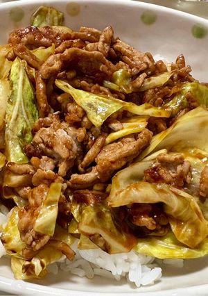 豚ミンチとキャベツの味噌炒め丼-レシピのメイン写真