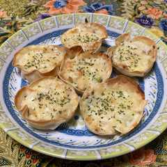 รูปของ 餃子の皮でネギグラタン
