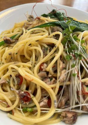 サバ水煮缶ペペロンチーノ　パスタ-レシピのメイン写真