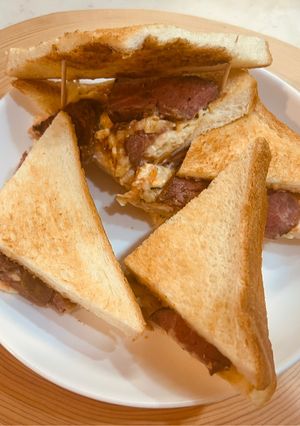 ローストビーフとポテサラのホットサンド-レシピのメイン写真