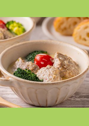 ミートボール風クリーム煮込み-レシピのメイン写真