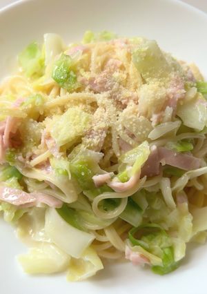 ハムとキャベツのクリームスパゲッティ-レシピのメイン写真