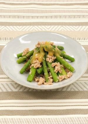 アスパラとツナのからし酢みそがけ-レシピのメイン写真