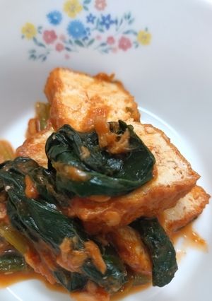 厚揚げとほうれん草のケチャップ炒め-レシピのメイン写真