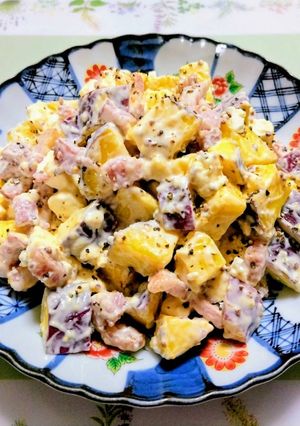 簡単夕飯副菜薩摩芋クリチマスタードサラダ野菜料理-レシピのメイン写真