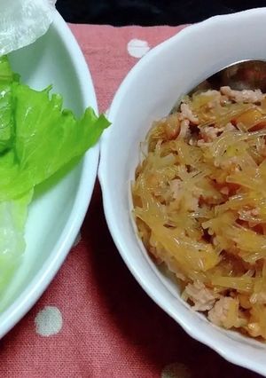 納豆入りそぼろのレタス包み-レシピのメイン写真