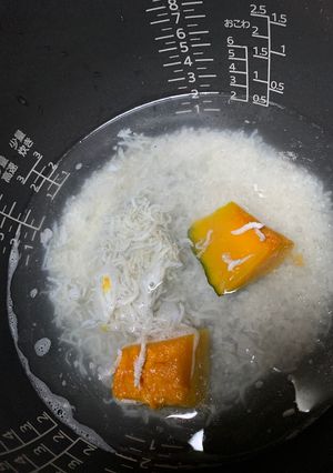 一歳　離乳食　しらすとかぼちゃの軟飯-レシピのメイン写真