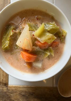 ハーバード式野菜スープで豆乳キムチスープ-レシピのメイン写真
