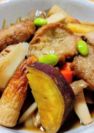 仙台油麩とさつまいものお彼岸煮-レシピのメイン写真