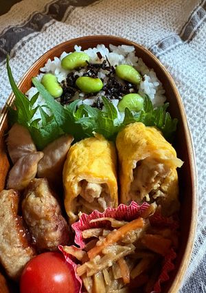 お弁当に！オムレツ風☆豚カレーマヨ卵焼き-レシピのメイン写真