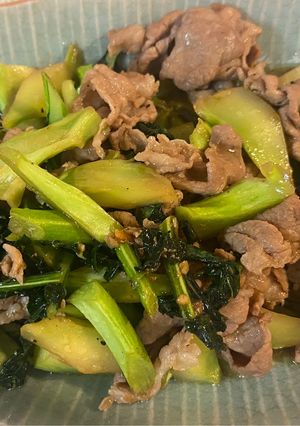 ブロッコリーの茎と豚肉のタイ🇹🇭風炒め物-レシピのメイン写真