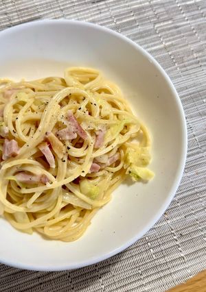 キャベツとベーコンのクリームパスタ-レシピのメイン写真