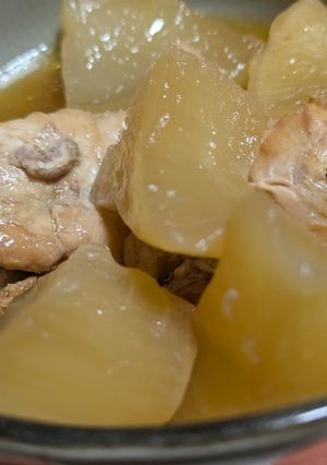 無農薬・三太郎大根と鶏肉手羽元のポン酢煮-レシピのメイン写真