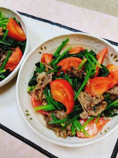 ☆簡単ほうれん草と炒め牛肉のサラダ♬美味-レシピのメイン写真