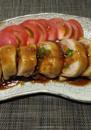 鶏もも肉の野菜巻甘酢ロール-レシピのメイン写真