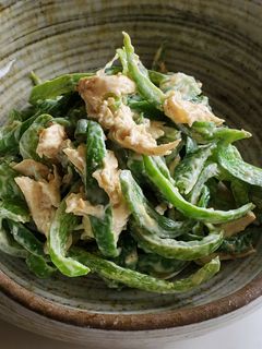 ピーマンと鶏ささみの胡麻マヨ和え-レシピのメイン写真