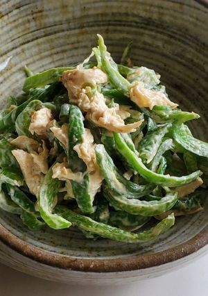 ピーマンと鶏ささみの胡麻マヨ和え-レシピのメイン写真
