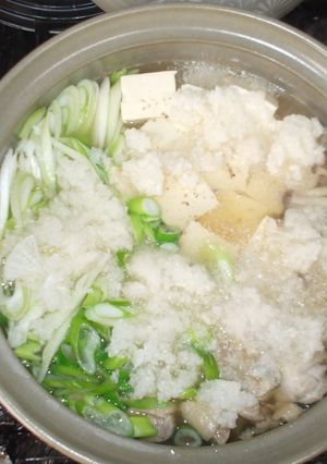 みぞれ鍋♪簡単レシピ鶏肉豆腐長ねぎ-レシピのメイン写真