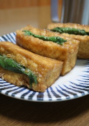 厚揚げの梅しそ味噌チーズの挟み焼き-レシピのメイン写真