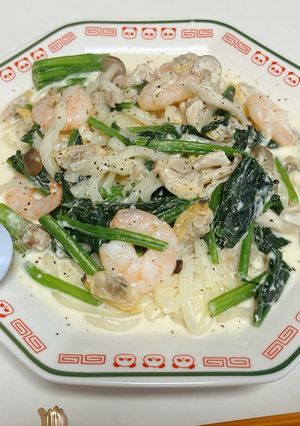 あさりのクリームうどん-レシピのメイン写真
